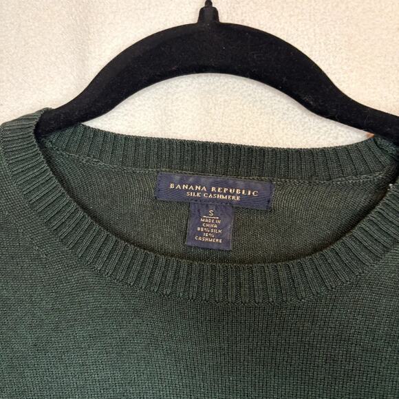 Banana Republic Silk-Cashmere Crewneck Sweater – Dark Green (Men’s S) - Picture 2 of 5